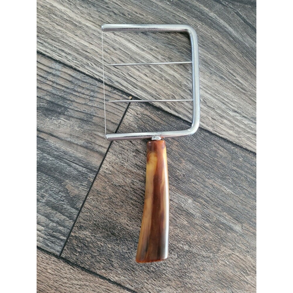 Vintage Bakelite Cheese Slicer Tortoise Handles